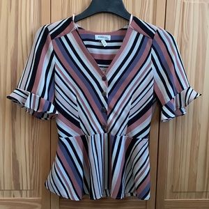 Monteau peplum striped shirt
